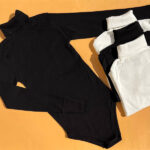 بادی یقه اسکی فینگری سفید مشکی