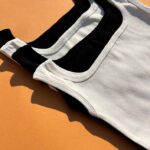 تاپ خشتی بیسیک بلند سفید مشکی