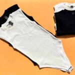 بادی استین حلقه ای سفید مشکی