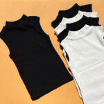 تاپ یقه پنج سانتی سفید مشکی ج