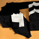 بادی یقه پنج سانت ساده سفید مشکی