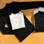 بلوز یقه پنج سانت ساده سفید مشکی