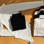 بادی یقه اسکی ساده سفید مشکی