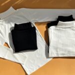 بلوز یقه اسکی ساده سفید مشکی