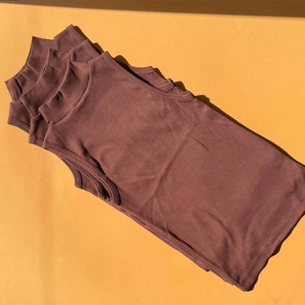 تاپ یقه پنج سانت تک رنگ قهوه ای