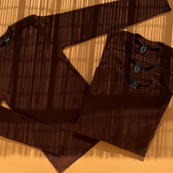 بلوز یقه گرد قهوه ای