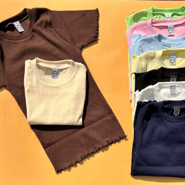 تیشرت چین دار رنگی S