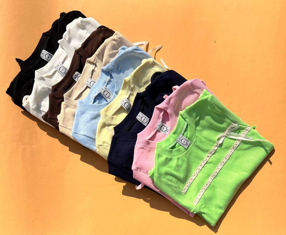 تیشرت گتدار مکرومه دوزی رنگی S - تصویر 3